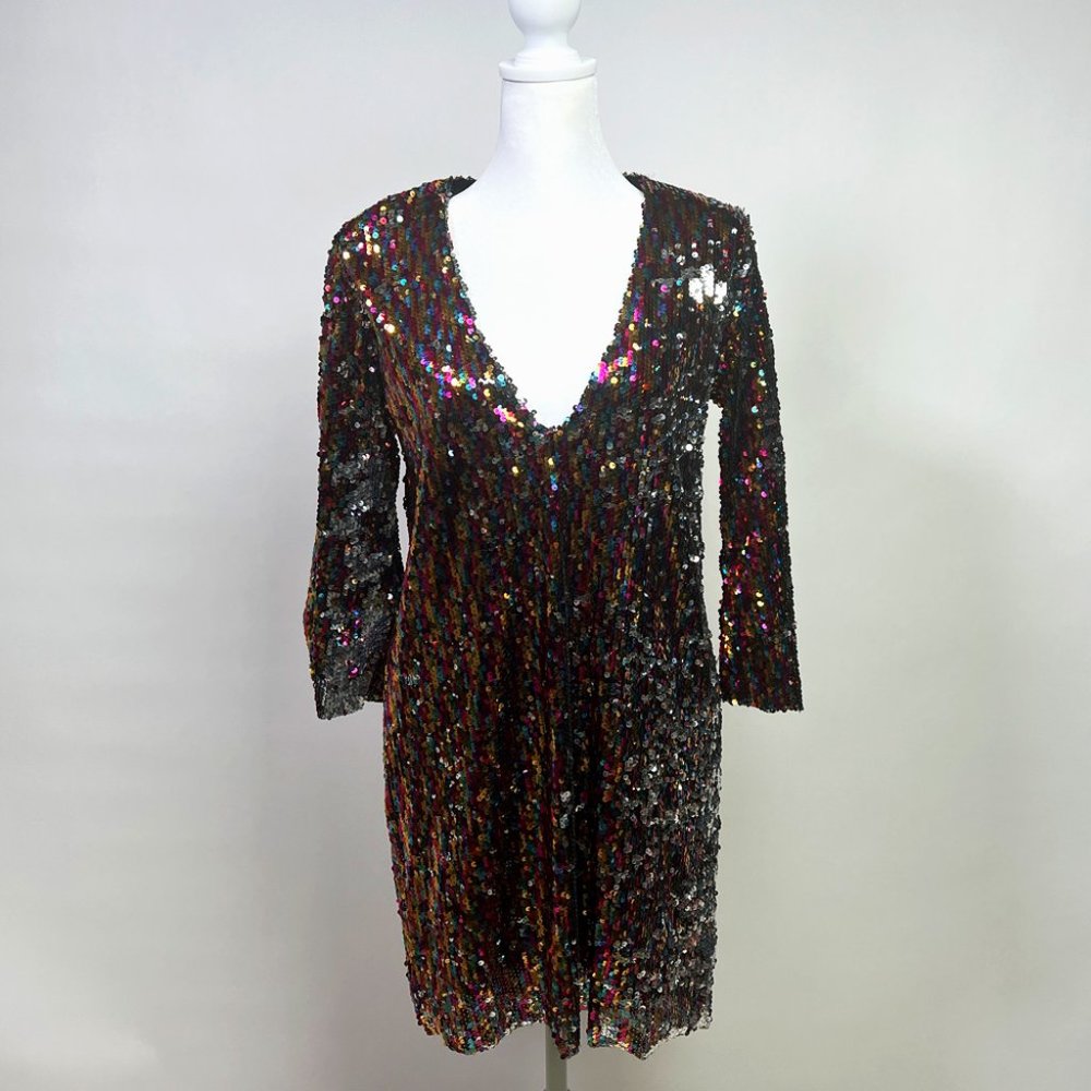 Stylish Zara Party Dress in Sequins - Size Medium - Gently Used